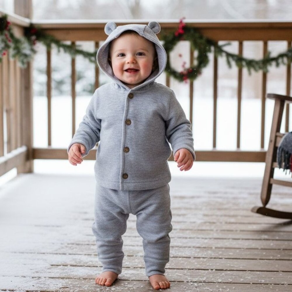 Carters 12M 2-piece Baby Boy Hooded Jacket with Ears Pants Matching Set Outfit